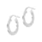 Sterling Silver Ribbed 5/8" Round Flat Hoop Earrings