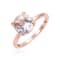 Round White Topaz 14K Rose Gold Over Sterling Silver Solitaire Ring, 3.10ctw