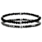 Black Lava Rock Beaded Stretch Bracelet Set