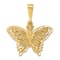 14k Yellow Gold Diamond-Cut and Brushed Butterfly Pendant
