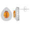 8x5mm Pear Shape Citrine And White Topaz Rhodium Over Sterling Silver
Double Halo Stud Earrings