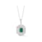 Rachel Zoe CZ Octagon Medallion Necklace in Rhodium Over Sterling Silver