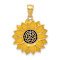 14k Yellow Gold Enameled Yellow Sunflower Pendant