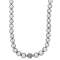 7-10mm Gray Freshwater Pearl with Crystal Accents Sterling Silver Strand Necklace