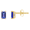 5x3mm Emerald Cut Tanzanite 14k Yellow Gold Stud Earrings
