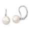 Rhodium Over Sterling Silver 8-9mm Round Freshwater Cultured Pearl
Leverback Earrings
