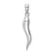 14k White Gold Large 3D Italian Horn Pendant