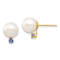 14K Yellow Gold 8-8.5mm White Round Freshwater Cultured Pearl Tanzanite
Post Earrings