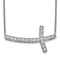 Rhodium Over 14K White Gold Lab Grown Diamond VS/SI GH, Sideways Cross
18 Inch Necklace