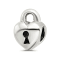 Sterling Silver Heart Lock Bead