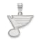 Rhodium Over Sterling Silver NHL LogoArt St. Louis Blues Medium Pendant