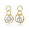 Pear Shape Pearl Drop Earrings In 14K Gold Over Sterling Silver