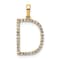 14K Yellow Gold Diamond Letter D Initial Pendant