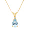 8x5mm Pear Shape Aquamarine with Diamond Accent 14k Yellow Gold Pendant
With Chain
