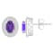 6x4mm Oval Amethyst 1/5 ctw Diamond Rhodium Over Sterling Silver Halo
Stud Earrings