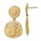 14k Yellow Gold Textured Double Sand Dollar Dangle Earrings