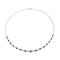 Blue and White Diamond Rhodium Over Sterling Silver Heart Tennis
Necklace 0.10ctw