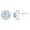 6mm Round Aquamarine 1/5 ctw Diamond Rhodium Over Sterling Silver Halo
Stud Earrings
