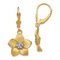 14k Yellow Gold and Rhodium Over 14k Yellow Gold Diamond-Cut and Satin
Plumeria Earrings