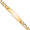 14k Yellow Gold Figaro Link Soft Diamond Shape ID Bracelet