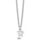 Rhodium Over Sterling Silver Cutout Letter F Initial Necklace