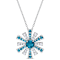 2.38ctwctw London Blue Topaz and White Topaz Starburst Pendant with
Chain in Sterling Silver