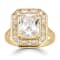 Rachel Zoe Radiant Cut CZ Cocktail Ring in 14K Gold Over Sterling Silver
