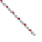 Rhodium Over 14k White Gold Diamond and Ruby Bracelet