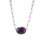 Purple Cubic Zirconia Rhodium Over Sterling Silver Paperclip Necklace 4.03ctw