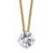 14K Yellow Gold 1 ct. 6.5mm Round D E F Pure Light Moissanite Solitaire
Pendant with Chain