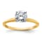 14K Yellow Gold With White Gold Accents 1 ct. D E F Pure Light Round
Moissanite Solitaire Ring