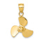 14k Yellow Gold Textured Propeller Pendant