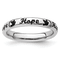 Sterling Silver Stackable Expressions Expressions Black Enamel Hope Ring