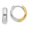 14k Two-tone 9/16" Huggie Hoop Earrings