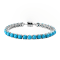 Sterling Silver Round Sleeping Beauty Turquoise Bracelet