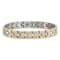 White Cubic Zirconia Stainless Steel Polished Yellow IP Plated Men's Bracelet