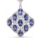 Oval Tanzanite and Cubic Zirconia Rhodium Over Sterling Silver Pendant
with chain, 4.27ctw