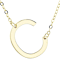 Sideways Initial C Necklace In Solid 14K Yellow Gold 18 Inch
