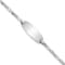Rhodium Over 14k White Gold Oval Figaro Link ID Bracelet