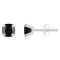 5mm Cushion Black Onyx Rhodium Over 10k White Gold Stud Earrings
