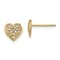 14k Yellow Gold Filigree Heart Stud Earrings