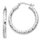 Rhodium Over 14k White Gold Diamond-Cut 1 1/8" Hoop Earrings