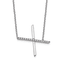Rhodium Over 14k White Gold Sideways Diamond Initial X Pendant Cable
Link 18 Inch Necklace