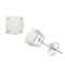 Cushion Cut Lab-Created Opal Stud Earrings In Sterling Silver 2.10ctw