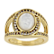 Mother-Of-Pearl And Lab-Created Sapphire Bypass Ring In 18K Gold Over
Brass 0.46ctw
