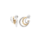 Rhodium Over Sterling Silver Two-Tone Triple Hoops