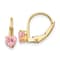 14k Yellow Gold Leverback 4mm Pink Cubic Zirconia Earrings