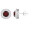 7mm Round Garnet And White Topaz Accent Rhodium Over Sterling Silver
Double Halo Stud Earrings