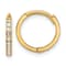 14k Yellow Gold 7/16" Polished Cubic Zirconia Huggie Hoop Earrings