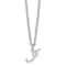 Rhodium Over Sterling Silver Letter J Initial Necklace
